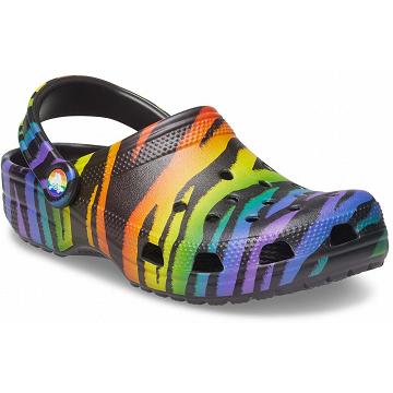 Crocs Klassiska Seasonal Print Clogs Pojke Svarta | Sverige 1371LISH